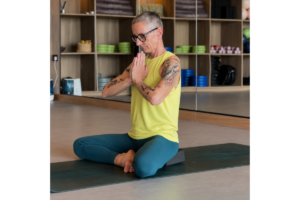 Bikram Yoga session in a heated studio
