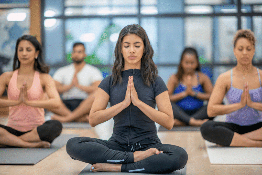 Peaceful Yin yoga session for stress relief and mindfulness